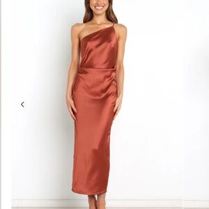 Petal + Pup one-shoulder silk dress